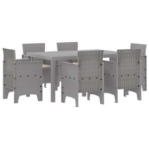 vidaXL Ensemble de salle &agrave; manger pour jardin 7 pcs Gris clair