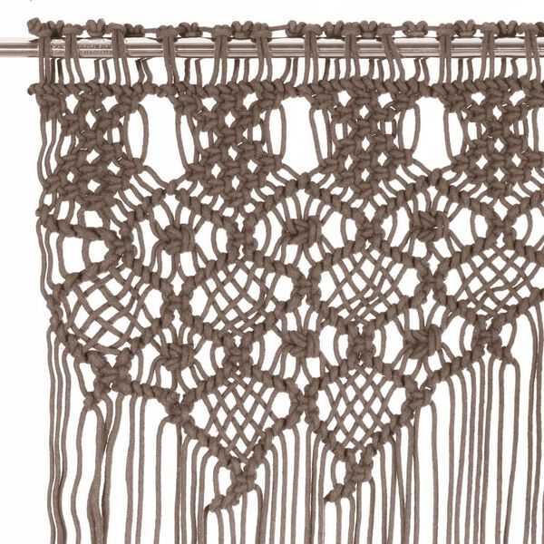 vidaXL Rideau en macramé Taupe 140x240 cm Coton