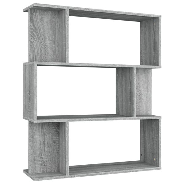 vidaXL Bibliothèque/Cloison Sonoma gris 80x24x96 cm Bois d'ingénierie
