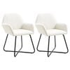 vidaXL Chaises &agrave; manger lot de 2 cr&egrave;me tissu