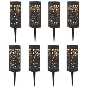 vidaXL Lampes solaires ext&eacute;rieures avec pique de sol 8 pc Blanc chaud