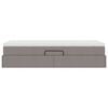 vidaXL Lit avec rangement et matelas Taupe 90 x 200 cm Polyester