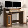 vidaXL Bureau et lumières LED Chêne brun 97x45x90 cm Bois d'ingénierie