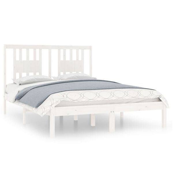vidaXL Cadre de lit sans matelas blanc bois massif 120x200 cm