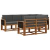 vidaXL Ensemble de canap&eacute;s d'ext&eacute;rieur 7 pc Naturel et Anthracite