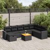 vidaXL Salon de jardin 9 pcs avec coussins noir r&eacute;sine tress&eacute;e