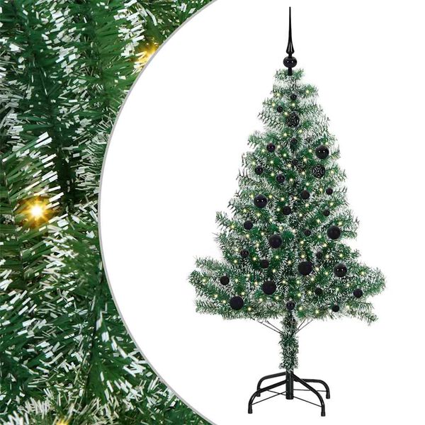 vidaXL Arbre de No&euml;l artificiel floconn&eacute; de neige avec lumi&egrave;re LED