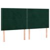 vidaXL T&ecirc;te de lit &agrave; LED Vert fonc&eacute; 180x5x118/128 cm Velours