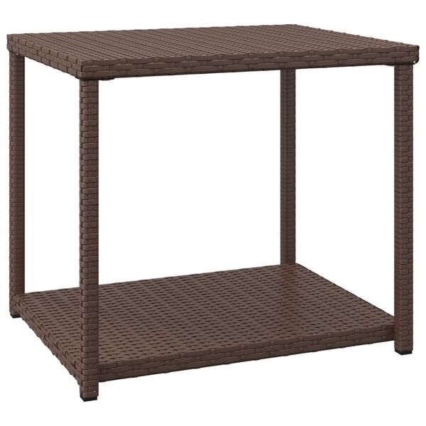 vidaXL Table d'appoint marron 55x45x49 cm r&eacute;sine tress&eacute;e