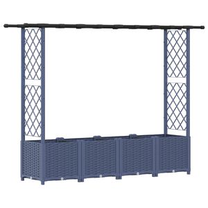 vidaXL Lit &Eacute;lev&eacute; avec Treillis et Toit Gris 203 x 40 x 138 cm PP
