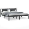 vidaXL Cadre de lit sans matelas gris 180x200 cm bois massif