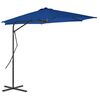 vidaXL Parasol de jardin avec m&acirc;t en acier bleu 300x230 cm