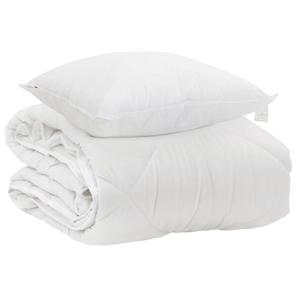 vidaXL Duvet toutes saisons avec oreiller 2 pcs Blanc Microfibre