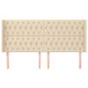 vidaXL T&ecirc;te de lit avec oreilles Cr&egrave;me 203x16x118/128 cm Tissu