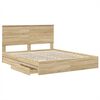 vidaXL Lit de Rangement Ch&ecirc;ne Sonoma 160 x 200 cm Bois d'ing&eacute;nierie