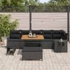 vidaXL Ensemble de canap&eacute; de jardin 9 pcs Noir polyrotin