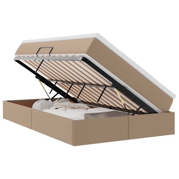 vidaXL Lit avec rangement et matelas Cappuccino 120 x 190 cm