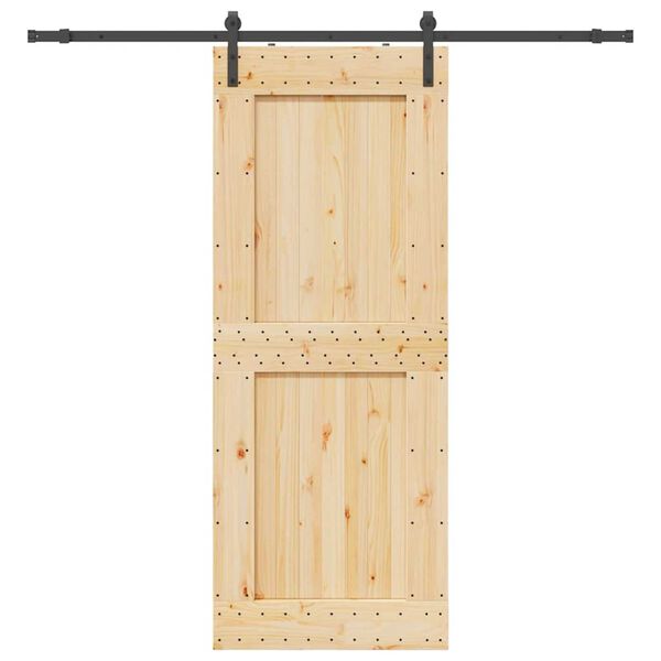 vidaXL Porte coulissante et kit de quincaillerie 90x210 cm pin massif