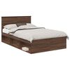 vidaXL Cadre de lit Ch&ecirc;ne brun 120 x 190 cm Bois d'ing&eacute;nierie