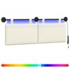 vidaXL T&ecirc;te de lit suspendue Cr&egrave;me Tissu en velours c&ocirc;tel&eacute;
