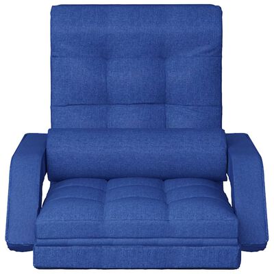 vidaXL Chaise pliable de sol avec fonction de lit Bleu Tissu