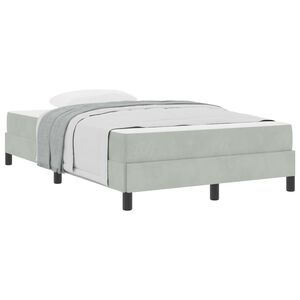 vidaXL Lit &agrave; ressorts avec matelas Gris clair 120 x 220 cm tissu