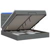 vidaXL Lit coffre avec matelas et LED Gris fonc&eacute; 160 x 200 cm Tissu