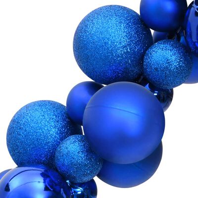 vidaXL Guirlande de Noël avec boules bleu 175 cm polystyrène