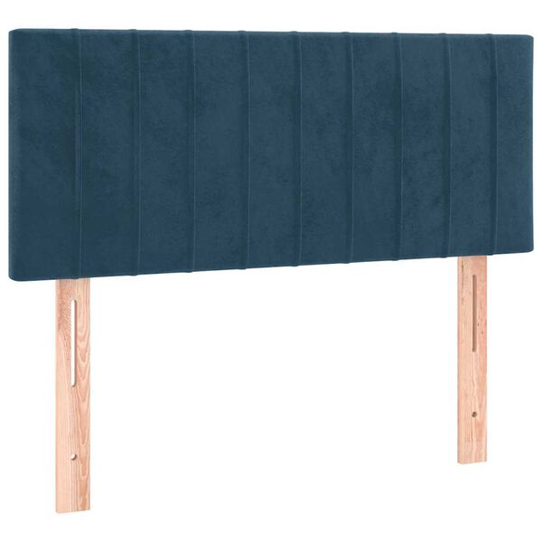 vidaXL T&ecirc;te de lit Bleu fonc&eacute; 80x5x78/88 cm Velours