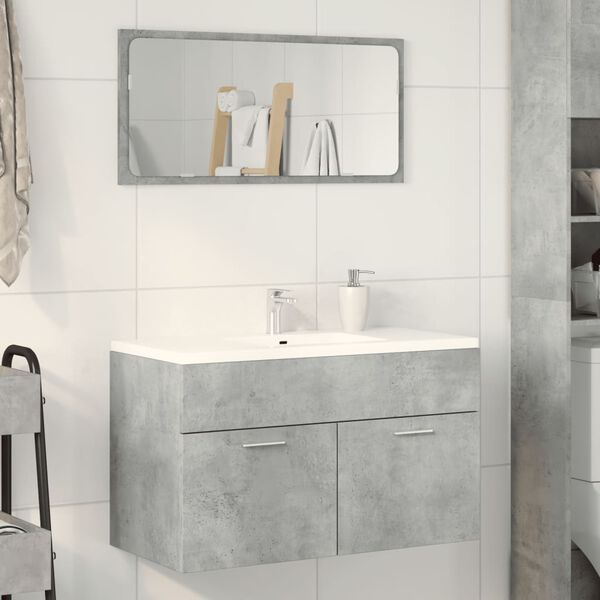 vidaXL Armoire de lavabo de salle de bain gris b&eacute;ton bois d'ing&eacute;nierie