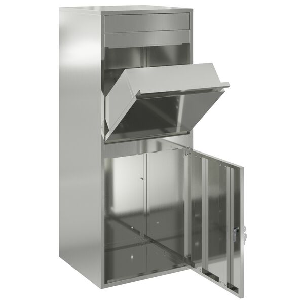 vidaXL Bo&icirc;te de d&eacute;p&ocirc;t de colis Noir 41 x 38 x 103 cm Acier galvanis&eacute;