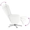 vidaXL Fauteuil inclinable de massage repose-pieds blanc similicuir