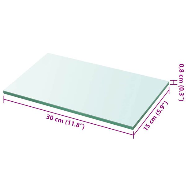 vidaXL Panneaux d'&eacute;tag&egrave;re 2 pcs Verre Transparent 30 x 15 cm