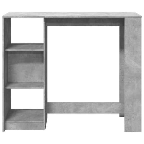 vidaXL Table de bar avec étagère gris béton bois d'ingénierie