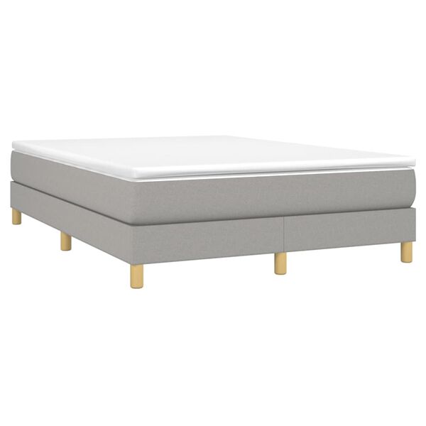 vidaXL Sommier à lattes de lit avec matelas Gris clair 140x200cm Tissu