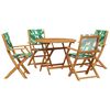 vidaXL Ensemble à manger de jardin 5 pcs motif de feuilles tissu bois