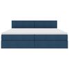 vidaXL Lit avec rangement et matelas avec matelas Bleu 200 x 200 cm