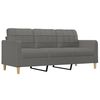 vidaXL Canap&eacute; &agrave; 3 places avec repose-pieds Gris fonc&eacute; 180 cm Tissu