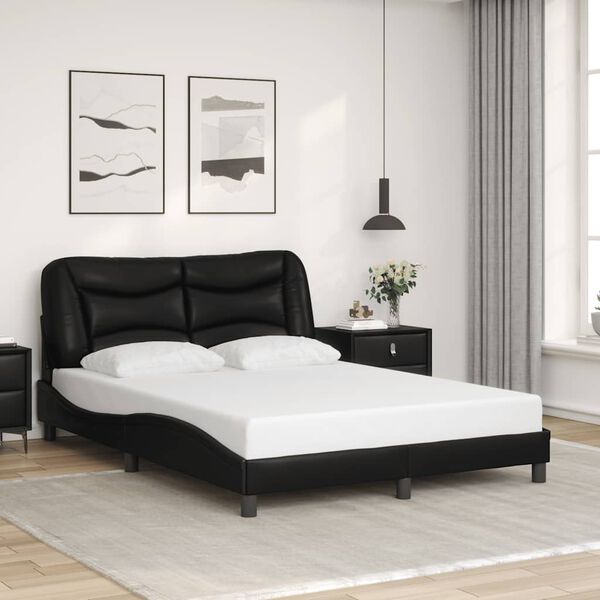 vidaXL Cadre de lit sans matelas Hvar noir 140x200 cm similicuir