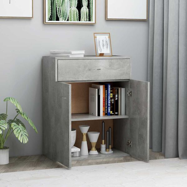 vidaXL Buffet Gris béton 60x30x75 cm Bois d'ingénierie