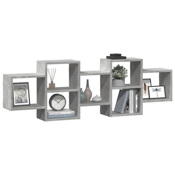 vidaXL Étagère murale gris béton 129x18x42 cm bois d'ingénierie