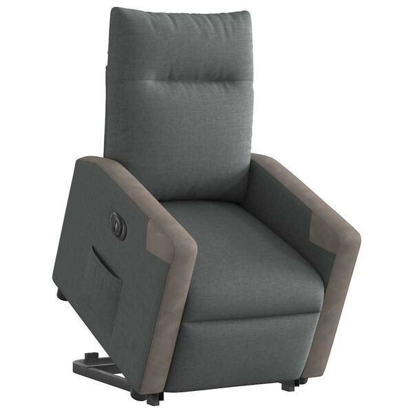 vidaXL Fauteuil inclinable &eacute;lectrique gris fonc&eacute; tissu