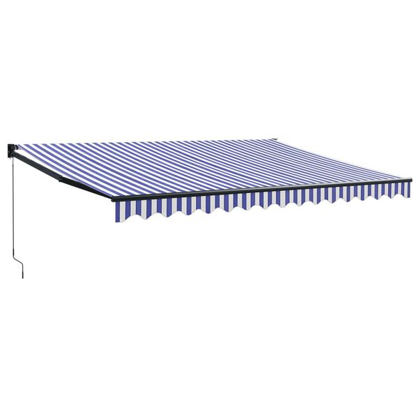 vidaXL Auvent r&eacute;tractable bleu et blanc 4x3 m tissu et aluminium