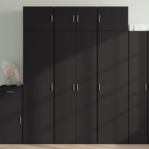 vidaXL Armoire de rangement noir 70x42,5x225 cm bois d'ing&eacute;nierie