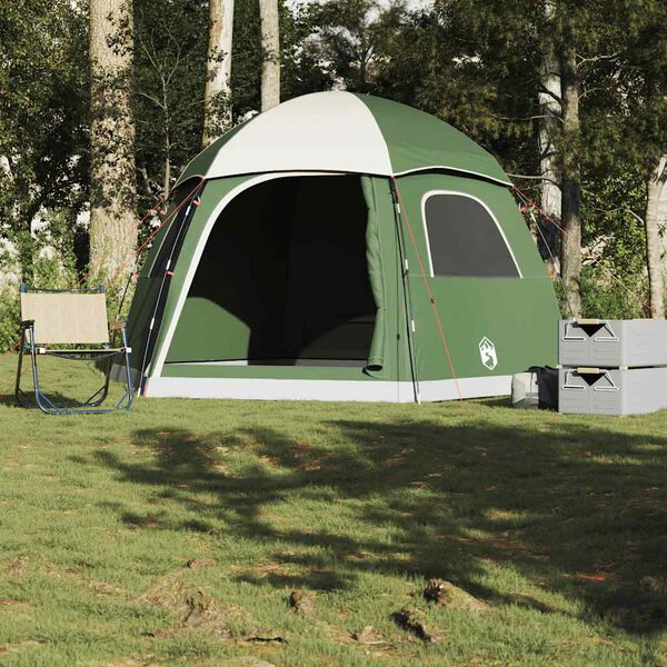 vidaXL Tente de familiale igloo 6 personnes vert imperméable