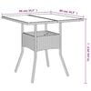 vidaXL Table de jardin dessus en verre beige 80x80x75cm résine tressée