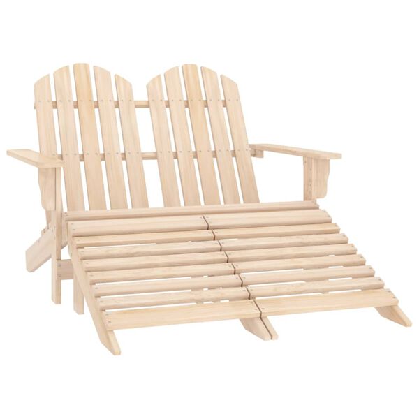 vidaXL Chaise de jardin Adirondack 2 places et repose-pied sapin