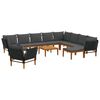 vidaXL 12 pc Bois d'acacia massif et corde Naturel