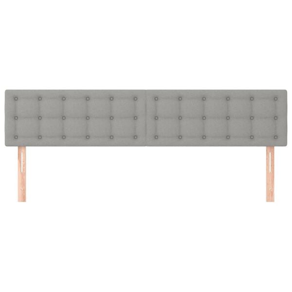 vidaXL T&ecirc;tes de lit 2 pcs Gris clair 90x5x78/88 cm Tissu