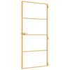 vidaXL Porte int&eacute;rieure mince dor&eacute; 93x201,5 cm verre tremp&eacute; aluminium